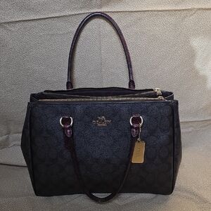 Coach Black and Brown Signature Satchel